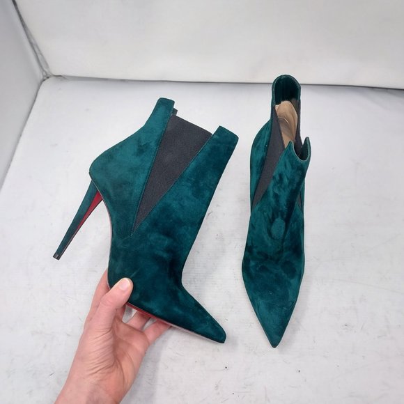 Christian Louboutin Shoes - Christian Louboutin Green Astribooty Suede Heel Boot